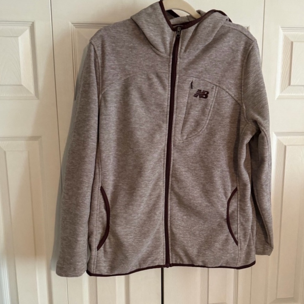 New Balance Melange Cocoa Fleece Full-Zip Hoodie with Chocolate Accents•XL - Picture 6 of 12